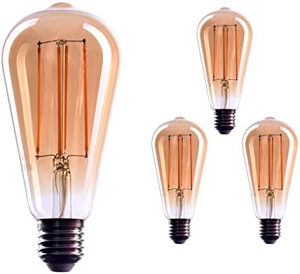 Crown Led Edison Lâmpada E26 Base Base Dimmível Bulbos Incandescentes, 110V-130V, 40 watts equivalente, lâmpada decorativa EL10 | 2000 k lâmpadas de lâmpadas vintage brancas quentes para lâmpadas de filamento antigo