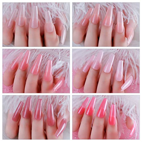 BIUTEE Jelly gel Gel Polishit Jelly Nude Pink Gel Polish Conjunto 6 cores Translúcida translúcida de