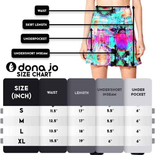 Dona Jo Ultimate Women Women Skiot/Skort - A -line Tennis Skirt w/shorts e bolsos para esportes e roupas de