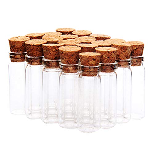 Cabilock terrarium 20pcs mini garrafas de cortiça de vidro desejando garrafas de armazenamento de frascos