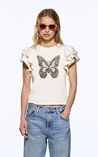 Costurar costurar em remendo colorido de borboleta de lantejoulas, apliques de miçangas bordados remendos de lantejoulas para mulheres roupas de garotas camisetas jeans jeans jeans handbag design de roupas