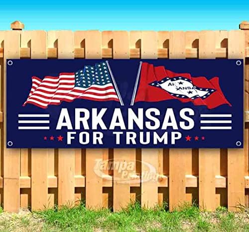 Arkansas for Trump Banner 13 oz | Não-fábrica | Vinil de serviço pesado unilateral com ilhós de metal