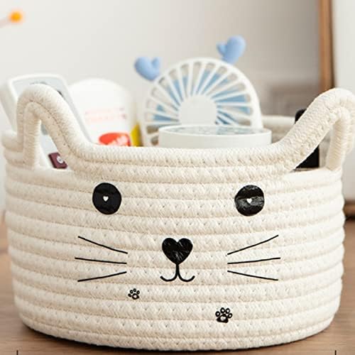 Cata de cesta de cesta de gatos Organizador de cesta de cesta com orelhas decorativas para animais