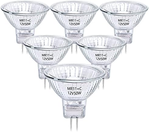 Lâmpada de halogênio de halogênio MR11 50W com tampa de vidro, lâmpada GU4 Bulbo 2700k Bulbo