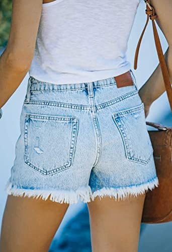 Huusa feminina rasgada shorts de jeans de alta cintura alta