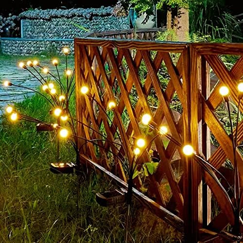 Luzes solares do jardim, 2pcs solar luzes de firefly à prova d'água ao ar livre, luminária de balanço estelar, luzes solares de jardim vibrantes para jardim, quintal, caminho, decoração