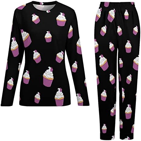 Pijama feminino de bolo de copo Conjunto de duas peças Wear Sleepwear Settle Camide e calça