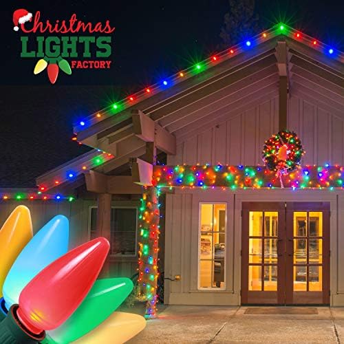 Fábrica de Luzes de Natal - C9 - Multi Color - LEDs super brilhantes lâmpadas foscas - 25 lâmpadas apenas soquete vendido separadamente - grau comercial Dimmable - Indoor & Outdoor Be A Beacon of Holiday Spirit Joy