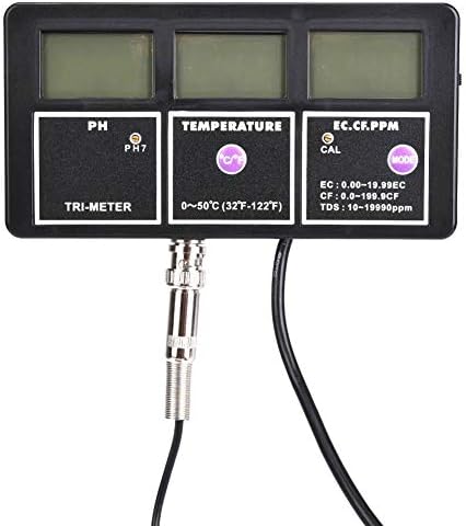 Testador de monitor de qualidade da água ciciglow, 5-em-1 EC PH Testador de medidor TDS de temperatura