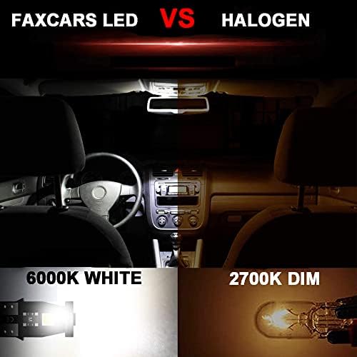 FaxCars 194 lâmpada LED 6000K Branco 168 2825 W5W T10 Cuedagem 3-SMD 3030 Substituição LED Bulbos de halogênio para o carro Interior Dome Mapa Porta Corteia Luzes da placa, pacote de 8