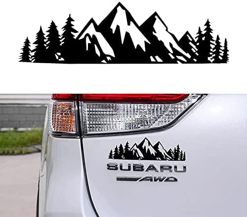 Yonput 1 PC Vinil Snow Mountain Tree Decalter Sticker, Decalques de crachá premium para emblema da porta traseira do porta -malas, acessórios externos de carro