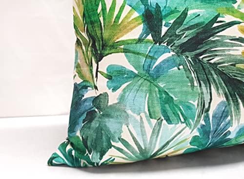 Folhas tropicais verdes azuis Tampa de travesseiro retangular - Decoração tropical Tree Palm Tree Folhas Tampa de almofada, travesseiro de arpical tropical costeiro