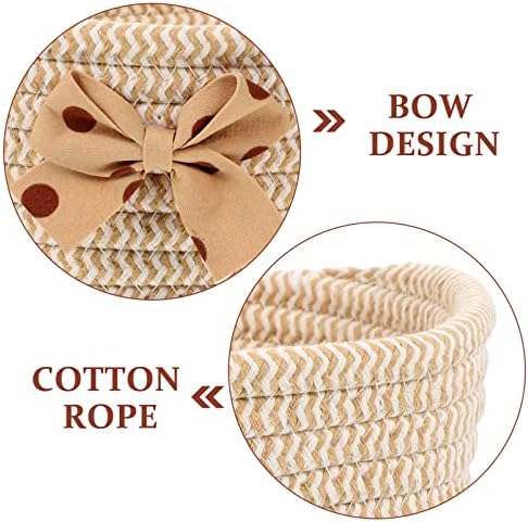 Cesto de corda de algodão com corda de algodão com arco -bowknot coto