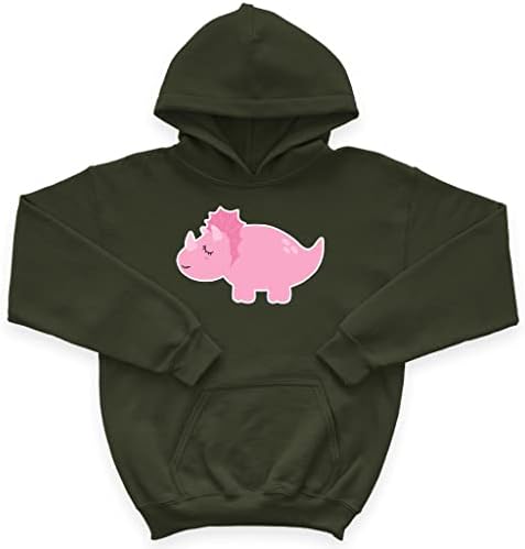 Pink Triceratops Kids 'Sponge Fleece Hoodie - Capuz de Dinosaur Kids - Hoodie fofo para crianças