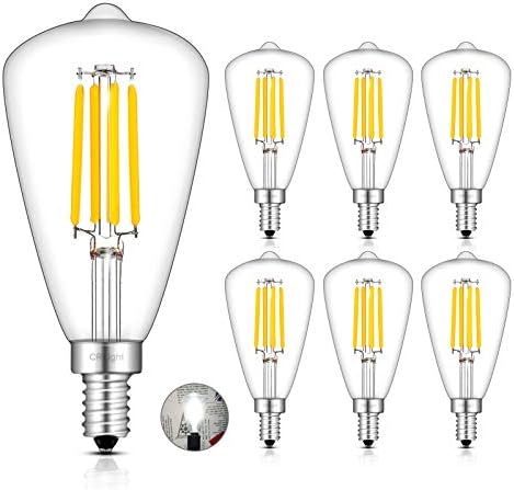 Crlight 4W Candelabra liderou a lâmpada Edison 45W 4000k Daylight White 450lm Dimmable, E12 Base Antique ST48