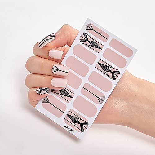 Qwerty padronizados adesivos de unhas tiras de unhas para mulheres garotas de beleza completa
