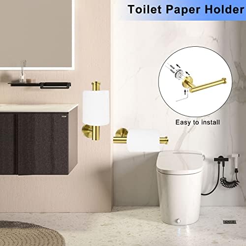 Porta de papel higiênico de ouro da Cilee, rolo de papel do porta -voz do banheiro, SUS304 Solder de rolo de aço inoxidável para banheiro, cozinha, suporte de parede de banheiro