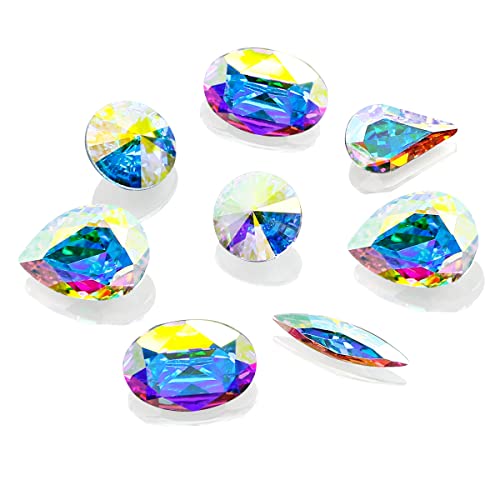 Dong Zhou 75 peças Diy unhas arte stromestal cristal com vidro de vidro short unhas de unhas lixo costura cristal