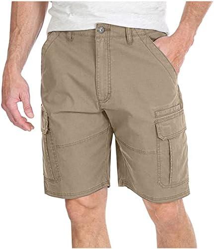 Shorts de carga para homens multi -bolsos com zíper shorts de golfe de cordão tático de verão