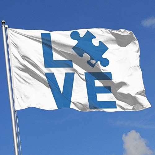Bandeira de conscientização do autismo do quebra-cabeça do amor