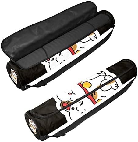 Japão fofo Japão Lucky Cats Kitty Background Yoga Mat Carrier Bag com alça de ombro de ioga bolsa de ginástica bolsa de praia