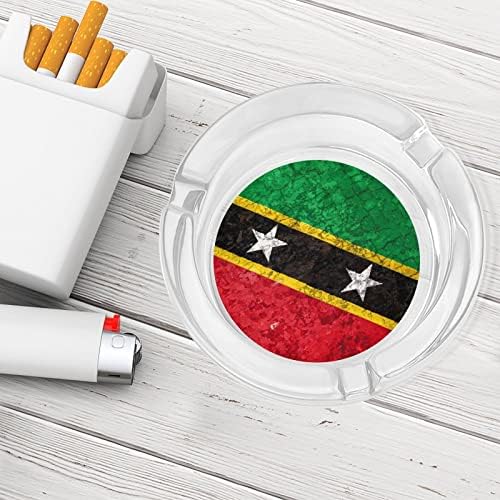 Bandeira de Saint Kitts e Nevis Glass Ashtray Cigaretas Casos de Cinzas de Cinzas para Decoração Interior