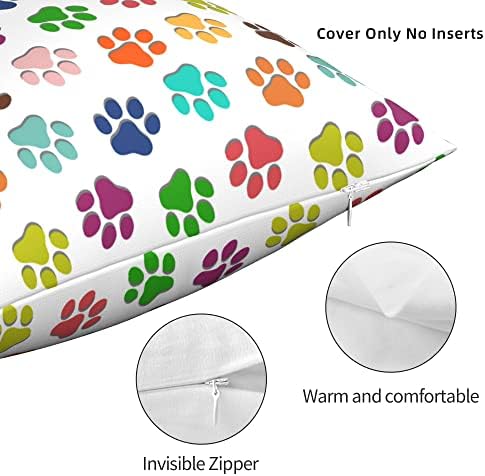 Capas de travesseiros quadrados colorido para pata de cachorro Presas de travesseiros de impressão de 2 capas
