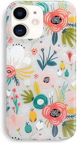 J.West iPhone 11 Case, Clear Floral Flexível TPU Capa à prova de choque transparente Designs elegantes