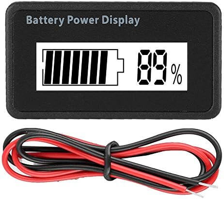 Voltímetro do testador de indicador de capacidade da bateria universal com tela LCD, exibição de energia da bateria de 12-48V com proteção de conexão reversa