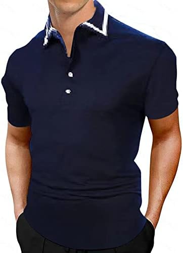 2023 camisa de moda masculina de nova manga curta de manga curta bloco de cor de algodão de algodão de algodão