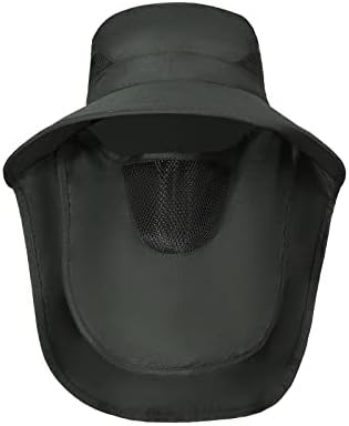 Chapéu de pesca para homens e mulheres, Chapéu de aba larga ao ar livre UV com tampa de rosto e aba do pescoço