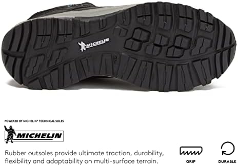 Hi -Tec Altitude VI I WP Botas de caminhada masculina à prova d'água de couro, botas de trabalho para homens, trilha ao ar livre e sapatos de mochila com bens de borracha Michelin - preto ou marrom, médio ou extra largo