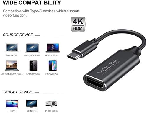 Trabalhos da Volt Plus Tech HDMI 4K Kit USB-C Compatível com LG 15Z90N-U.ARS5U1 Adaptador profissional com
