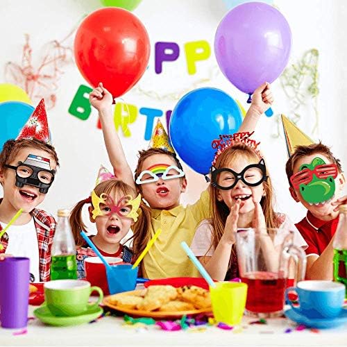 Pixipy Funny Paperboard Booth Props Glasses - 30 -Pack Paper Party Party para adultos e crianças - Funty Funty