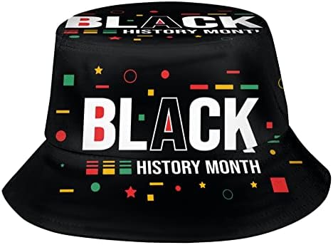 Afro -American American Independence Day Bucket Hat for Men Mulheres, Black Freedom Freedom Fisherman