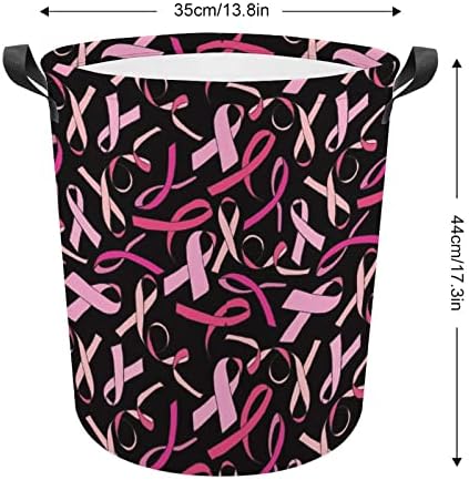 Fita rosa câncer de mama consciência de lavanderia cesto de lavanderia cesto de lavar roupa de lavar