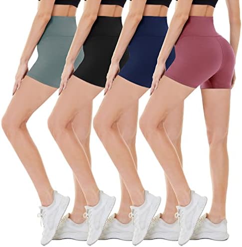 Campsnail 4 shorts de moto de pacote para mulheres na cintura alta - shorts de shorts de shorts