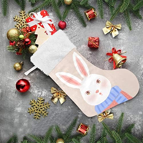Pimilagu Sr. Rabbit Christmas meias 1 pacote 17,7 , meias penduradas para decoração de Natal