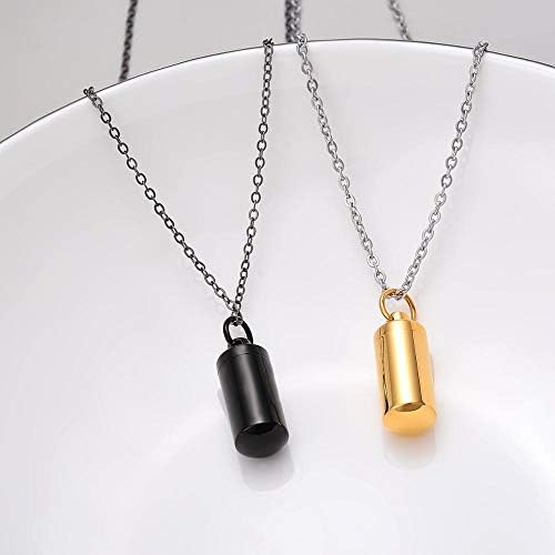Qiaononai zd326 ouro, prata, pistola preta, 3 cores jóias memoriais de aço inoxidável para colar de cinzas