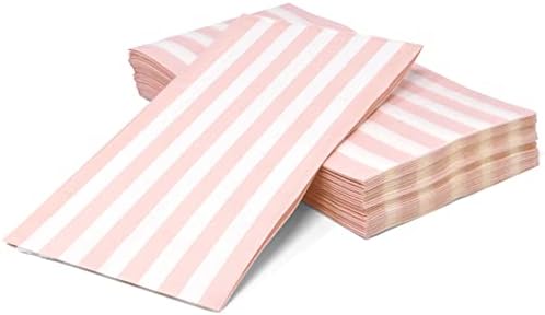 Nguardógrafo 100 clara rosa e branca Guardanapos de hóspedes 3 Palavra descartável de papel listrado guardana