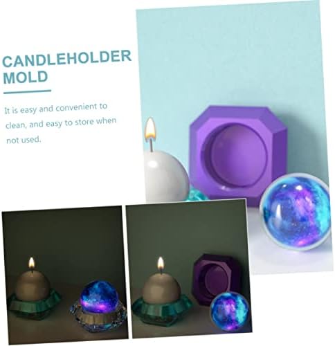 Garneck 2pcs Candlestick Mold Silicone Molds para resina Ornamento Caixa de armazenamento Candy Ornamentos de resina Moldes de vela moldes de cera Candy Fazendo uma vela de barraca de barro