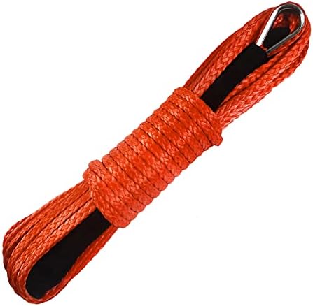 Resistente 1/4 x 50 ft 10.000 libras de guincho sintético corda de cabo com manga preta de protecção para ATV UTV