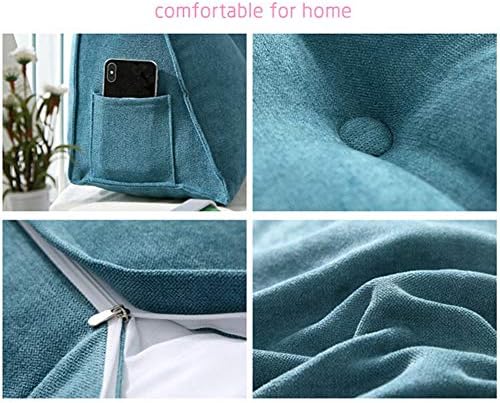 XFXDBT Pillow triangular de leitura macia Cabela de cabeceira grande de travesseiro, almofada de travesseiro de cunha de suporte para encosto da cama com cobertura com tampa removível verde 180x23x50cm
