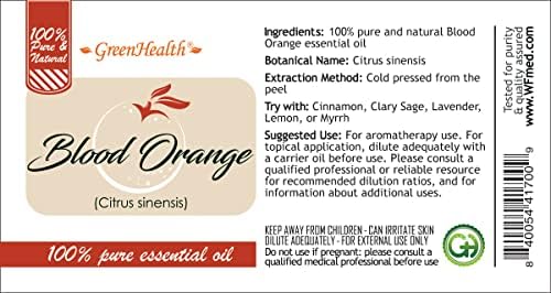 Blood Orange - garrafa de alumínio de 32 fl oz com tampa de plugue - de óleo essencial puro - Greenhealth