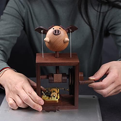 Houkai Home Decoration Music Octave Box Flying Pig Creative Wood Gift Anniversary Presentes do