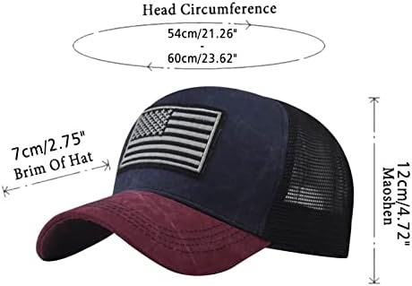 Chapéu de caminhoneiro para homens Mulheres Summer American Flag Snapback Cap gráfico de pai chapéu ajustável