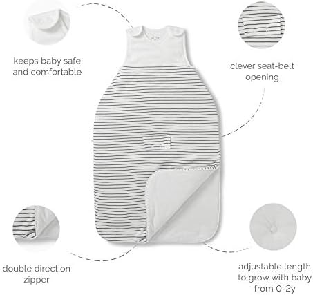 Mori Clever Sleeping Bag 2.5 Tog: 30% de algodão orgânico e 70% de bambu da viscose - disponível de recém -nascido até 2 anos