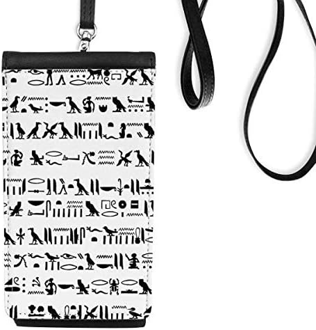 Totem do Egito Hieroglyphs Fresco Repita a bolsa de carteira de telefone. Polícia preta para celular