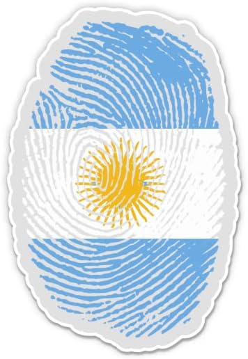 Impressão digital da bandeira da Argentina - adesivo de 3 de vinil - para laptop para laptop