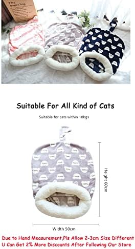 Aquecimento de gato de auto -aquecimento - lã de coral saco de dormir de gato quente - casas de